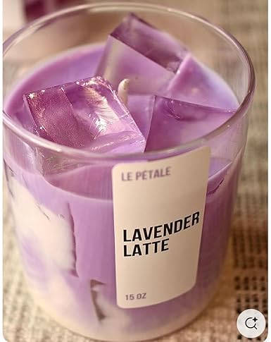Lavender Ice Latte Candle Jar, Scented Candle, Perfect for Home & Aesthetic Candle for Gifting | 200g Soy Wax Candles (Lavender)