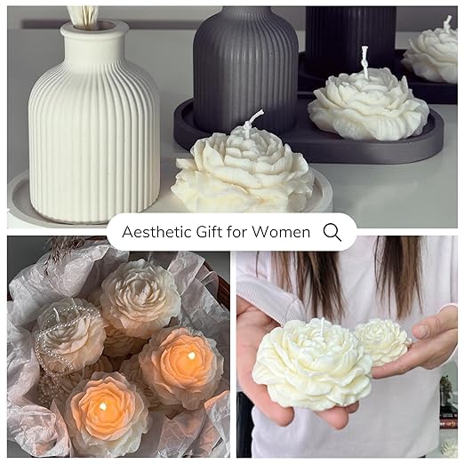 Rose Candle (MULTICOLOUR) | Rose Scented | Table Decor | Soy Wax | Burning Time 15-18hrs