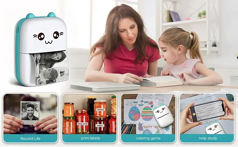 Mini Bluetooth Thermal Printer and 5 thermal paper roll {combo}