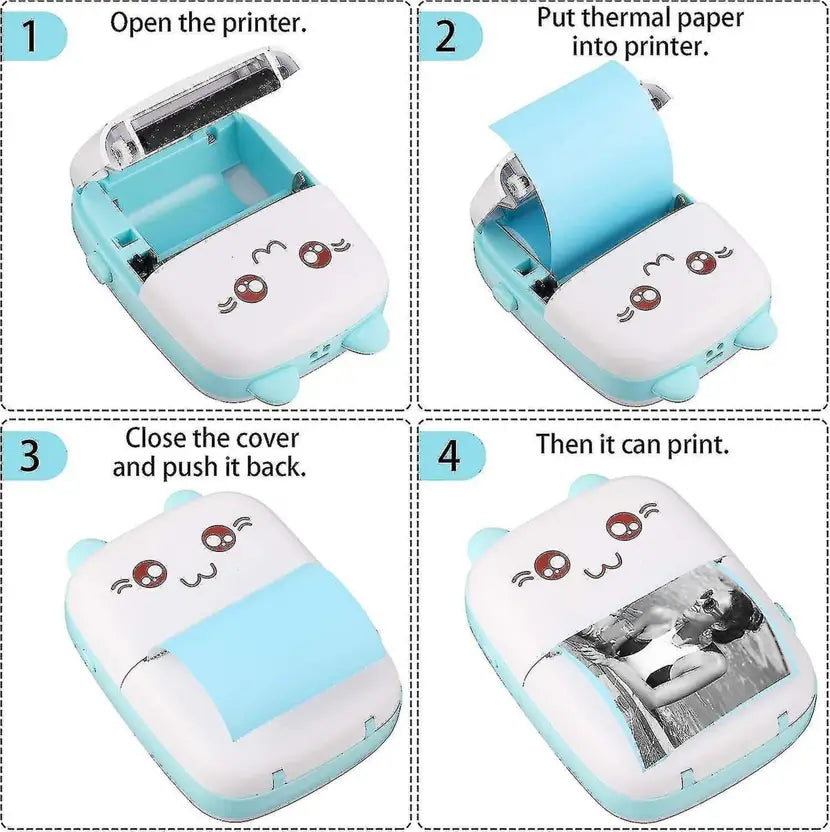 Mini Bluetooth Thermal Printer and 5 thermal paper roll {combo}